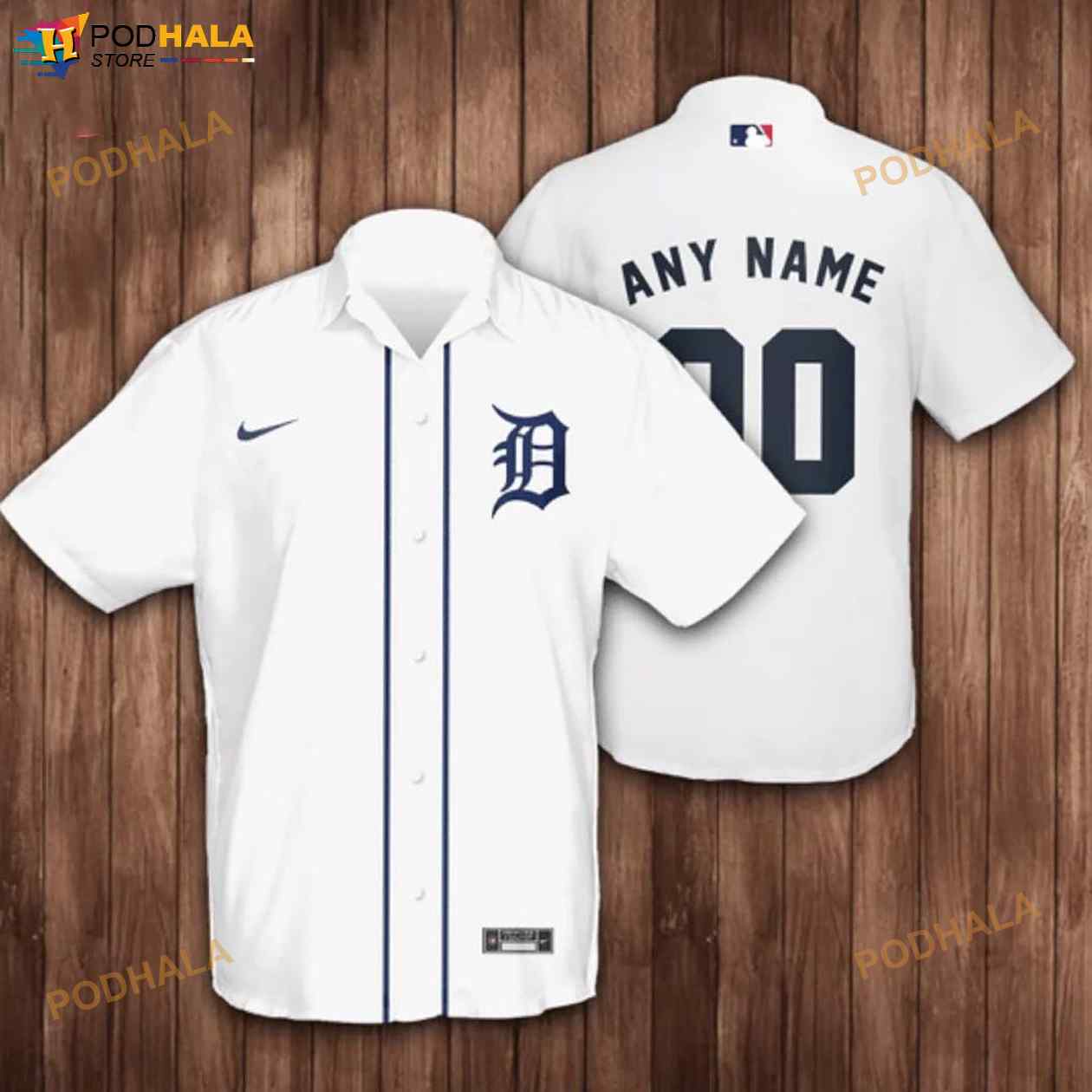 Personalized Detroit Tigers Baseball White 3D Funny Hawaiian Shirt Personalized Detroit Tigers Baseball White 3D Funny Hawaiian Shirt