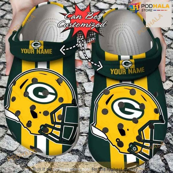 Personalized Green Bay Packers Team Helmets Crocs Clog Shoes