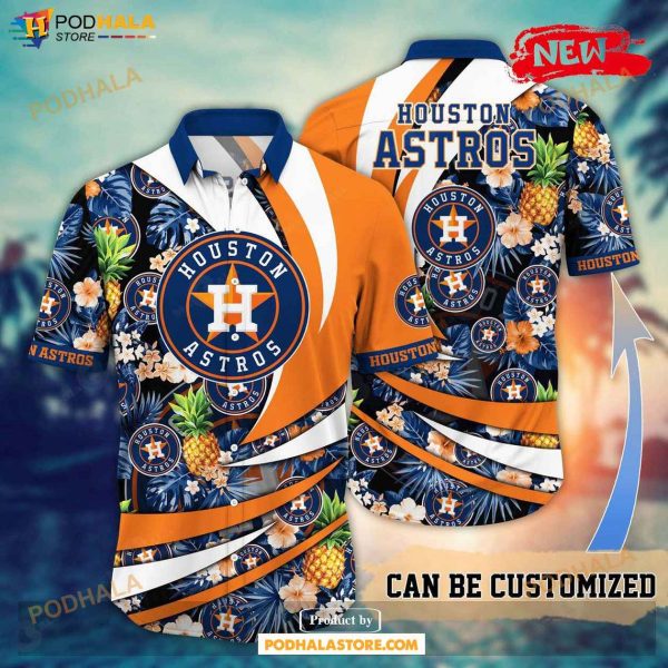 Personalized Houston Astros MLB Flower Pineapple Summer Baseball Hawaiian Shirt