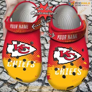 Personalized Kansas City Chiefs Half Tone Drip Flannel Crocs Clog Shoes