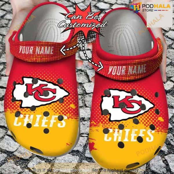 Personalized Kansas City Chiefs Half Tone Drip Flannel Crocs Clog Shoes
