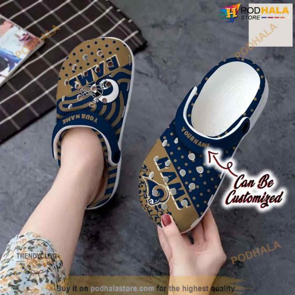 Personalized Los Angeles Rams Polka Dots Colors Crocs Clog Shoes3