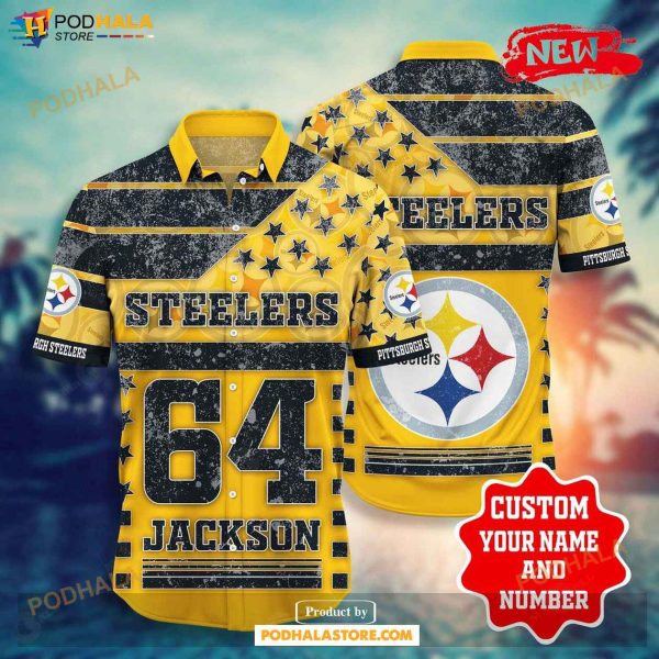 Personalized NFL Pittsburgh Steelers Star All Over Print Hawaiian Shirt