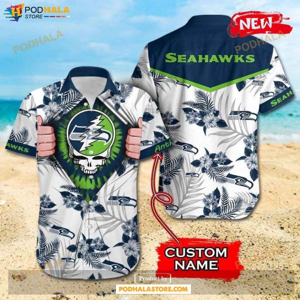 Personalized NFL Seattle Seahawks Grateful Dead Gift For Fan Personalized Hawaiian Shirt