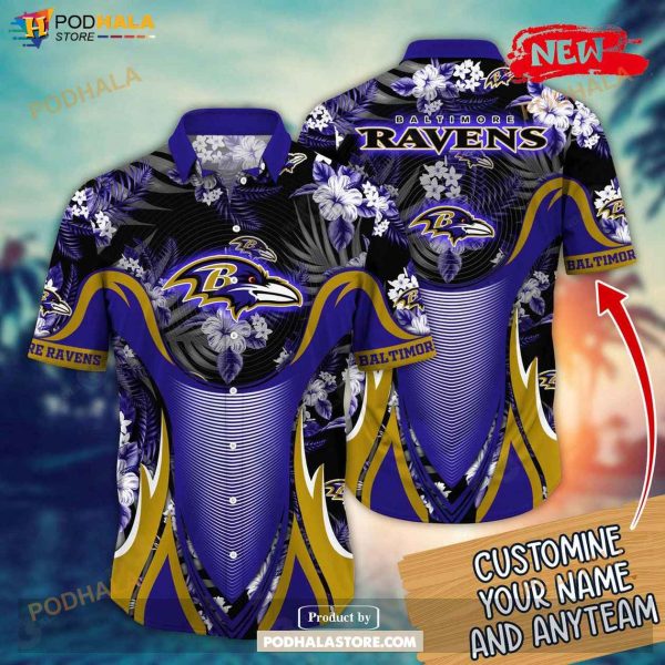 Personalized Name Baltimore Ravens NFL Hawaiian Shirt For Football Fans