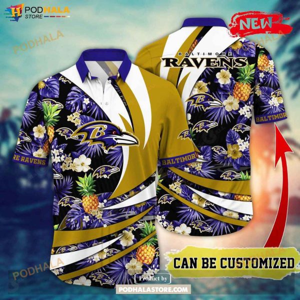 Personalized Name Baltimore Ravens NFL Pineapple Summer Hawaiian Shirt For Football Lovers