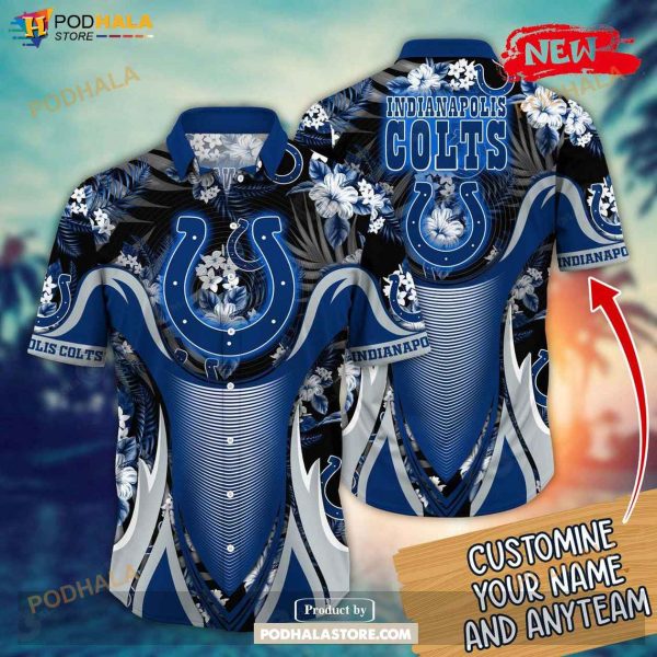 Personalized Name Indianapolis Colts NFL Luxury Flower Summer Football Hawaiian Shirt