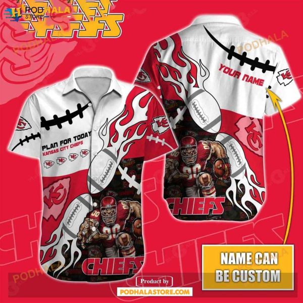 Personalized Name Kansas City Chiefs NFL Hawaiian Shirt, Kansas City Chiefs Clothing
