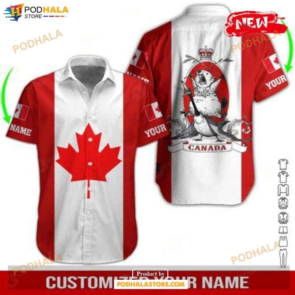 Personalized Name Love Canada Red Design For Summer Hawaiian Shirt