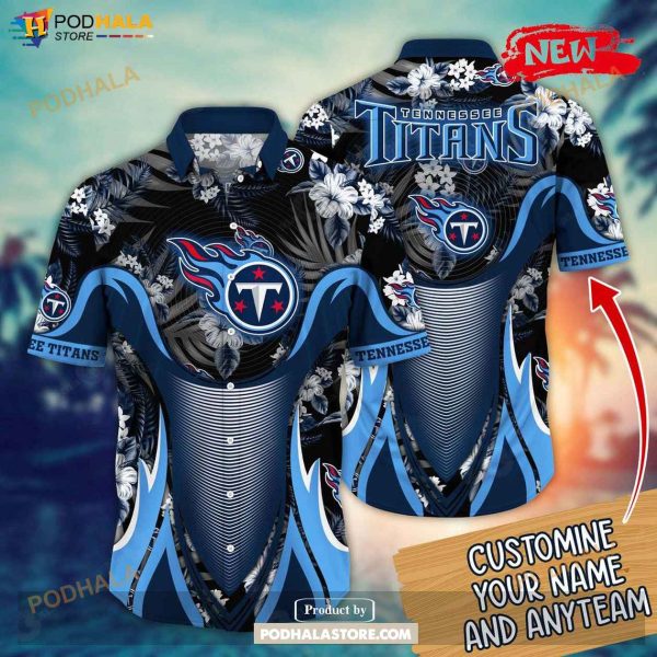 Personalized Name Tennessee Titans NFL Luxury Flower Summer Football Hawaiian Shirt