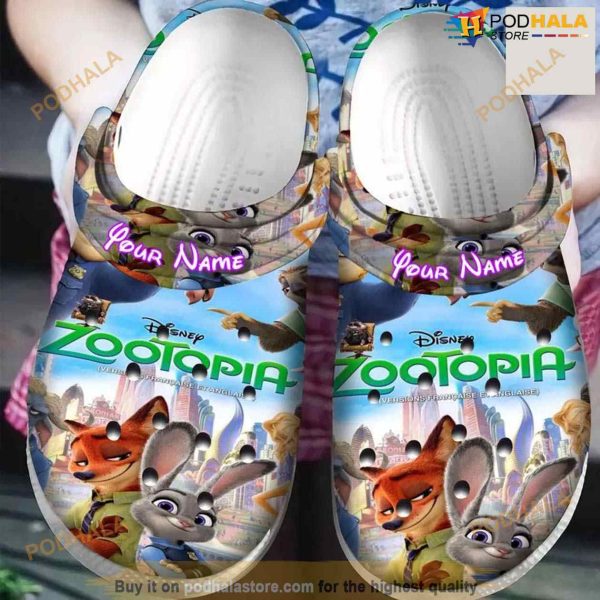 Personalized Name Zootopia Crocs Clogs Shoes Comfortable For Mens Womens Classic Clog