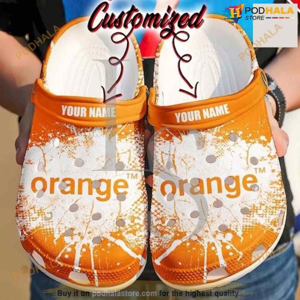 Personalized Orange Crocs Clog Shoes