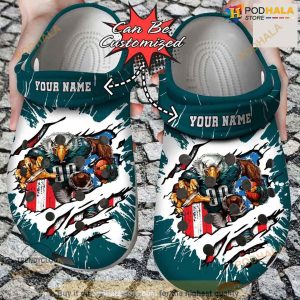 Personalized Philadelphia Eagles Mascot Ripped Flag Crocs Clog Shoes