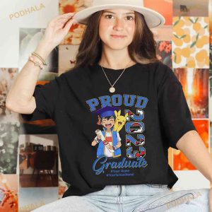 Personalized Pikachu Graduation Tee Proud 2023 Graduate Custom Name Schoolname