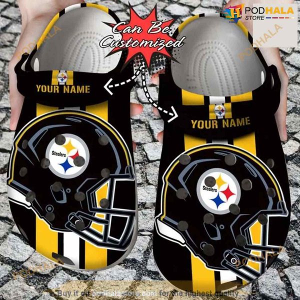 Personalized Pittsburgh Steelers Team Helmets Crocs Clog Shoes