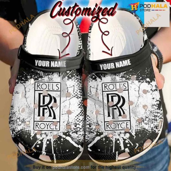 Personalized Rolls Royce Crocs Clog Shoes