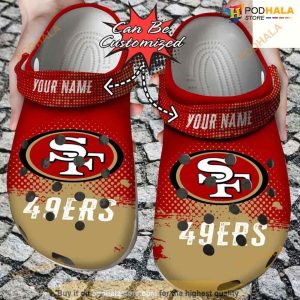 Personalized Sf 49ers Half Tone Drip Flannel Clog Shoes Crocs
