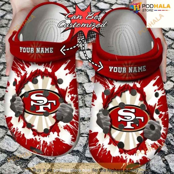 Personalized Sf 49ers Hands Ripping Light Clog Shoes Crocs