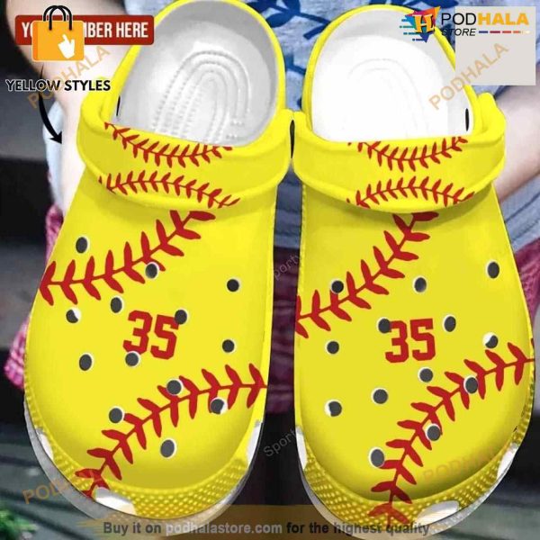 Personalized Softball Simple Crocs Crocband Clog