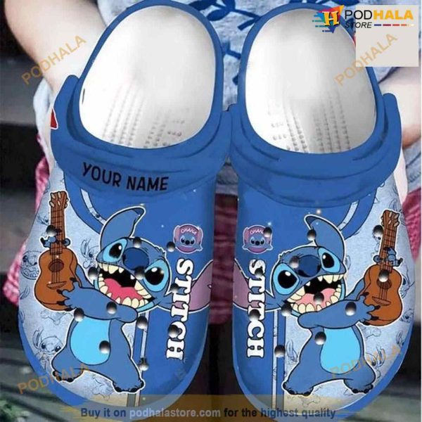 Personalized Stitch And Lilo Guitar Gift For Fan Classic Water Rubber Crocs Crocband Clogs