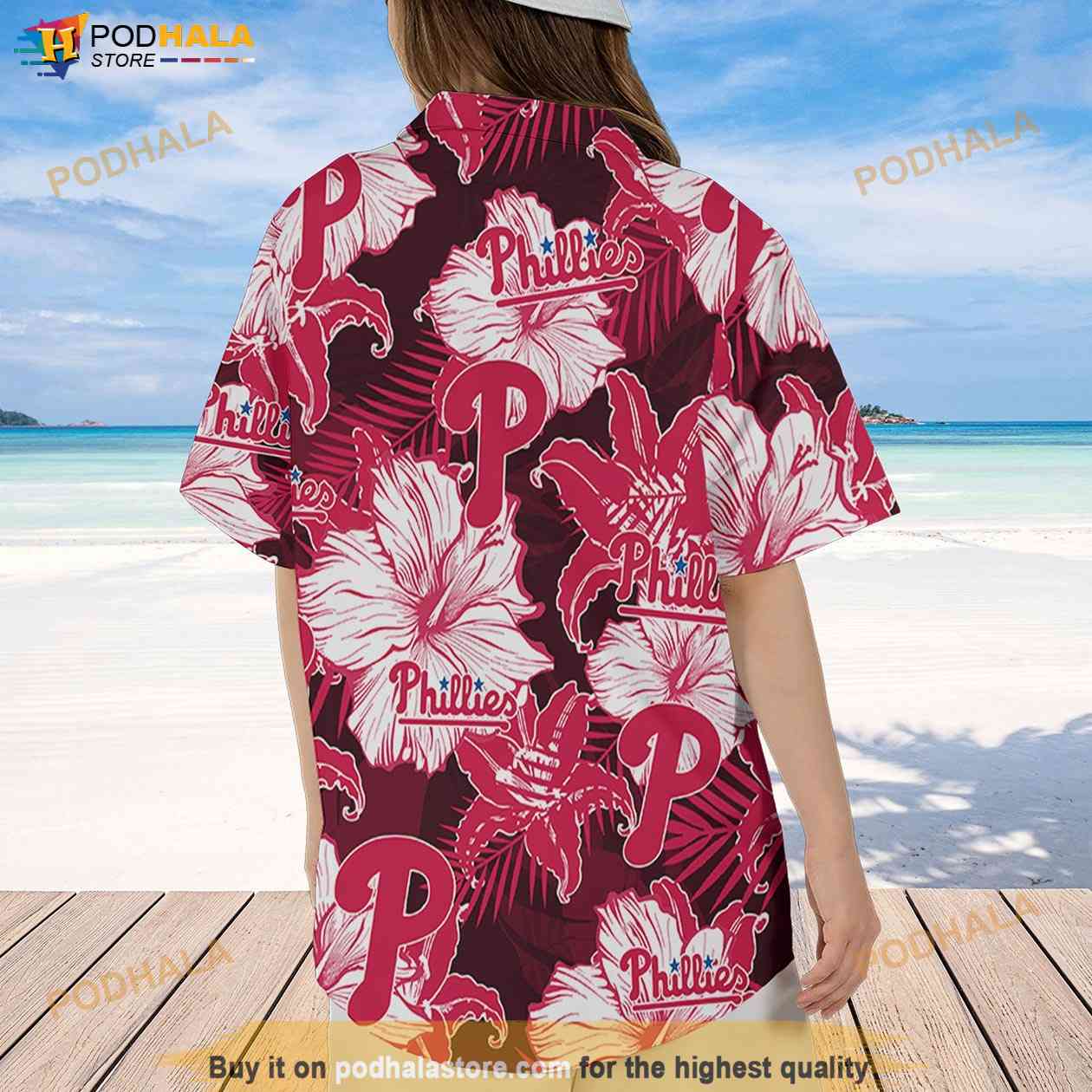Philadelphia Phillies Tropical Floral Custom Name Aloha Hawaiian Shirt