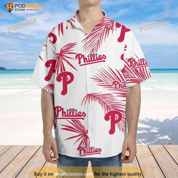 Philadelphia Phillies Hawaiian Palm Leaves Pattern 3D Summer Shirt