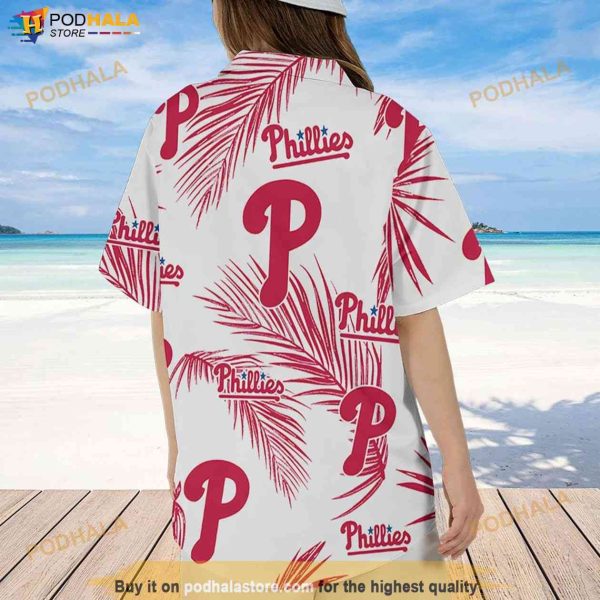 Philadelphia Phillies Hawaiian Palm Leaves Pattern 3D Summer Shirt