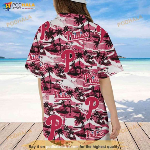 Philadelphia Phillies Hawaiian Shirt 3D Sea Island Pattern, Vacation Gift MLB Fans