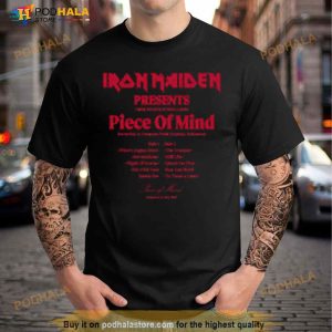 Piece Of Mind 40Th Anniversary Tracklist Shirt
