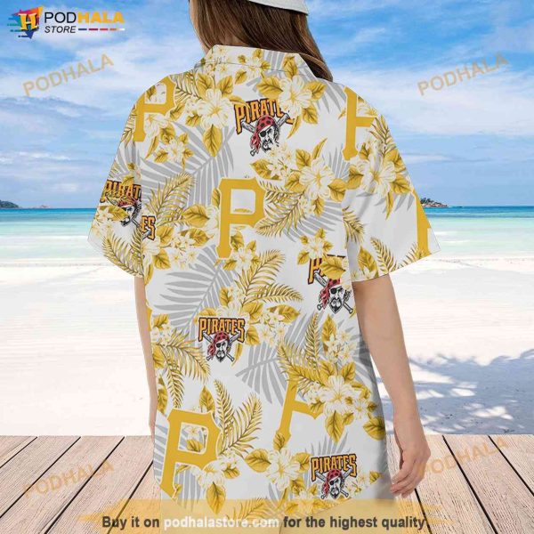 Pittsburgh Pirates Hawaiian 3D Shirt, Flowers Pattern Summer Vacation Shirt