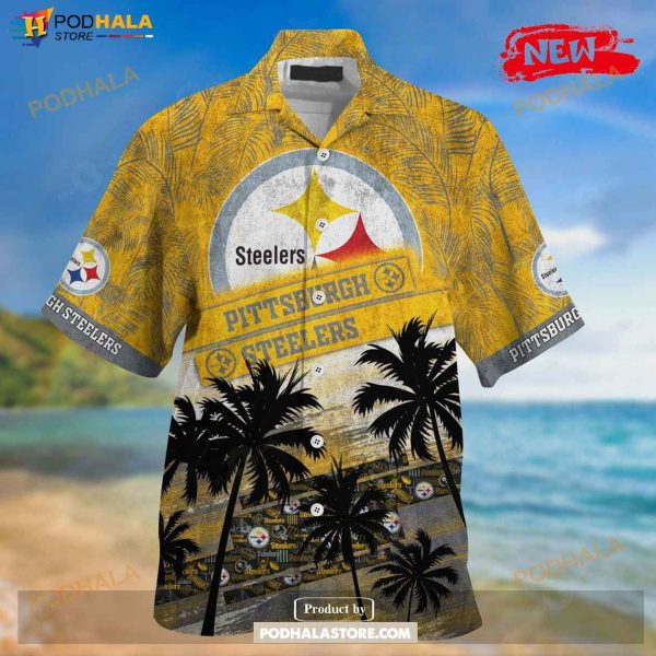 Pittsburgh Steelers NFL Palm Tree Pattern Unisex Hawaiian Shirt
