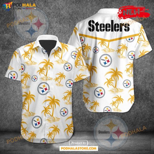 Pittsburgh Steelers NFL Team Tropical Coconut Hot Summer Button Hawaiian Shirt