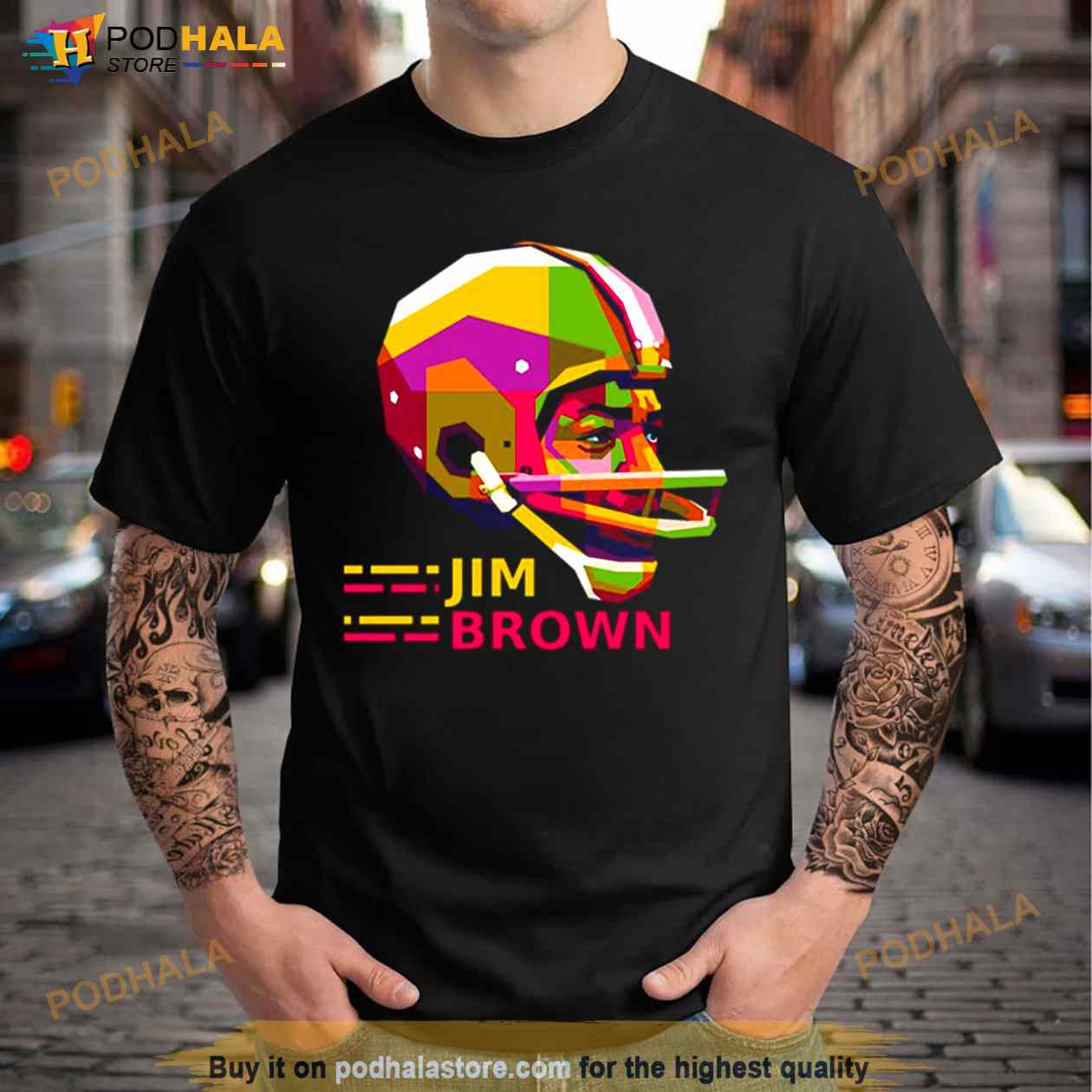 Pop Art Portrait Jim Brown Shirt Pop Art Portrait Jim Brown Shirt