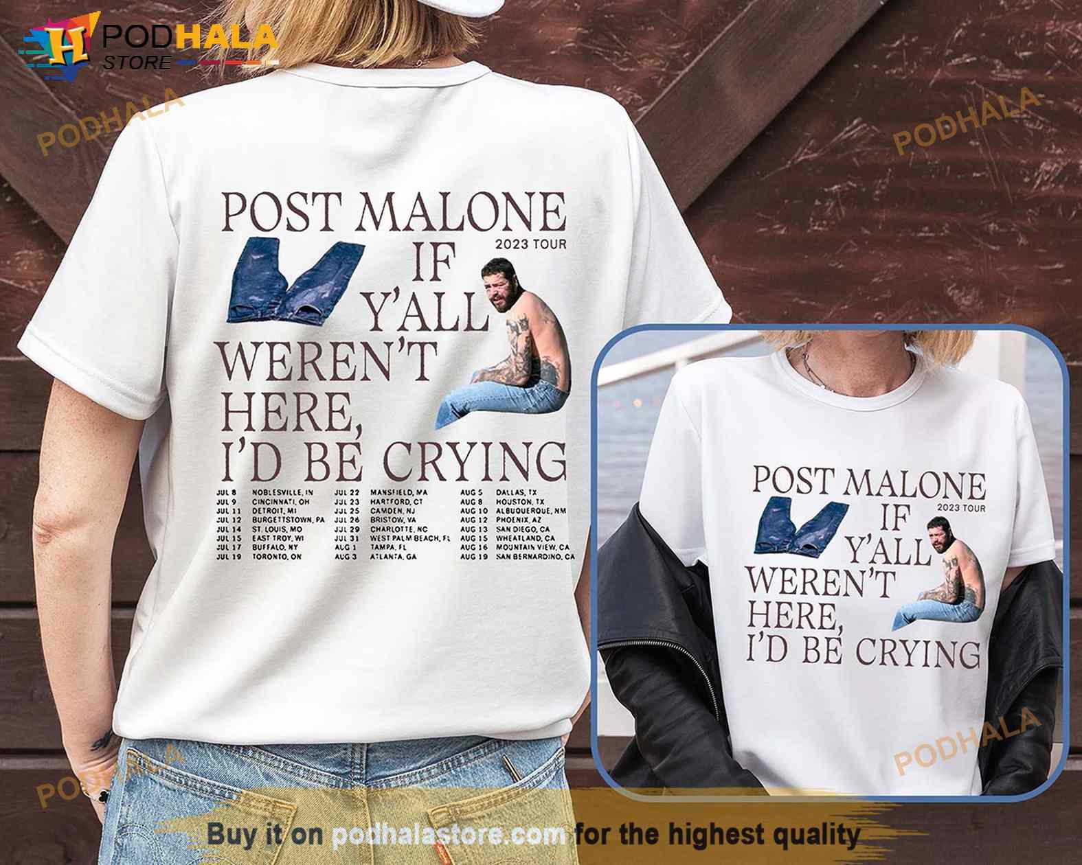 Post Malone 2023 Tour Unisex Shirt, If Y'all Weren't Here I'd Be Crying Tee