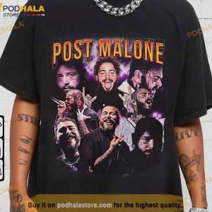 Post Malone Graphic Tee 90s Vintage Shirt, Post Malone Merch For Fans