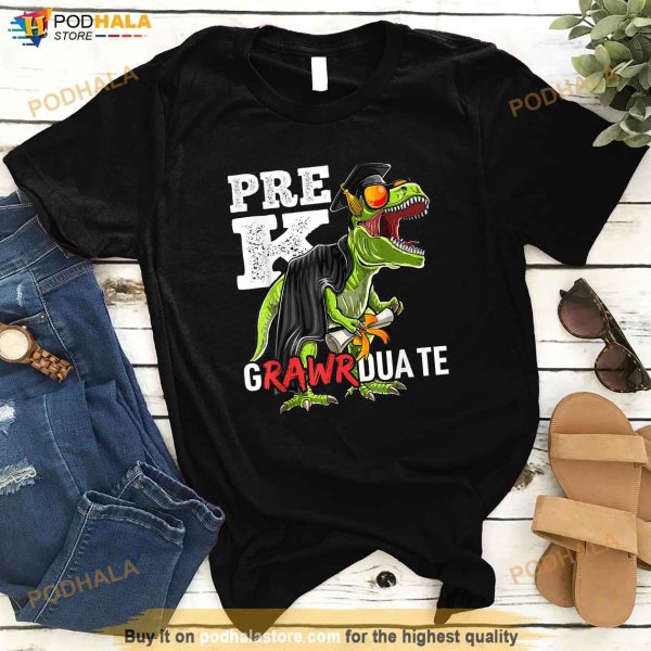 PreK Graduate Rawr Graduation Class 2023 PreK Dinosaur Kids Shirt