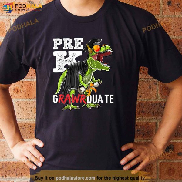 PreK Graduate Rawr Graduation Class 2023 PreK Dinosaur Kids Shirt