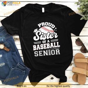 Proud Sister Of A Baseball Senior 2023 Graduation Shirt 3