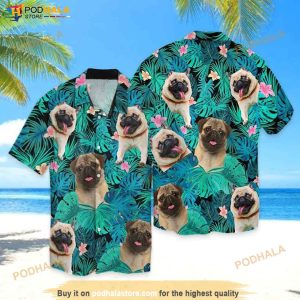 Pug Dog Tropical Funny Hawaiian Shirt, Aloha Shirt