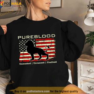 Pureblood Movement Pureblood Medical Freedom Lion USA Flag Shirt