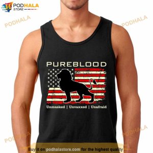 Pureblood Movement Pureblood Medical Freedom Lion Usa Flag Shirt 3