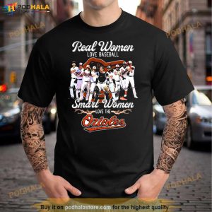 Real Women Love Baseball Smart Women Love The Orioles Signatures Shirt 3