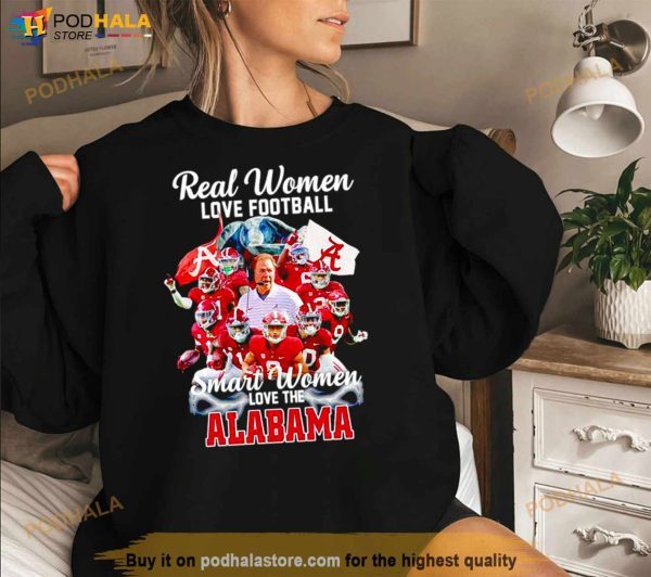 Real Women Love Football Smart Women Love The Alabama Crimson Tide Shirt