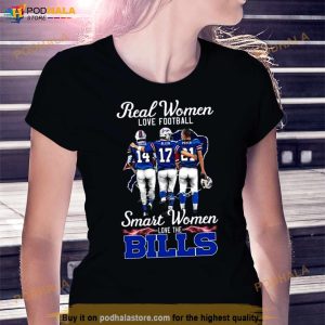 Real Women Love Football Smart Women Love The Bills Signatures 2023 Shirt 3