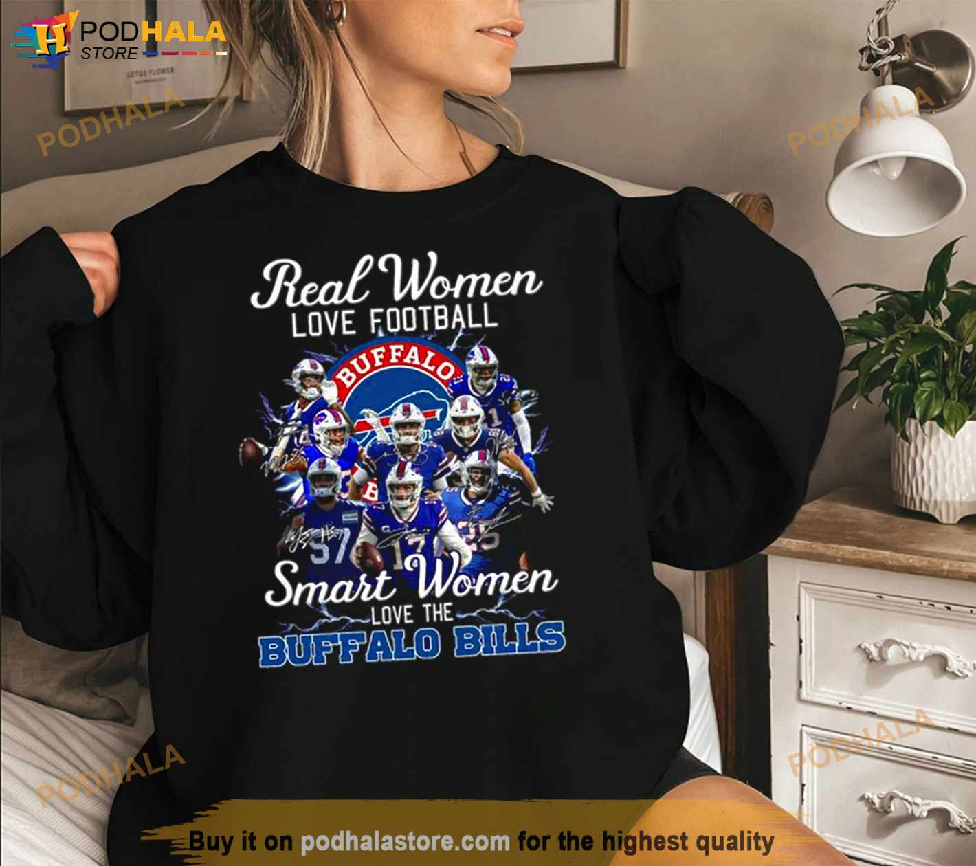 NEW 2023 Real Women Love Football Smart Women Love The Buffalo Bills Unisex  T-Shirt