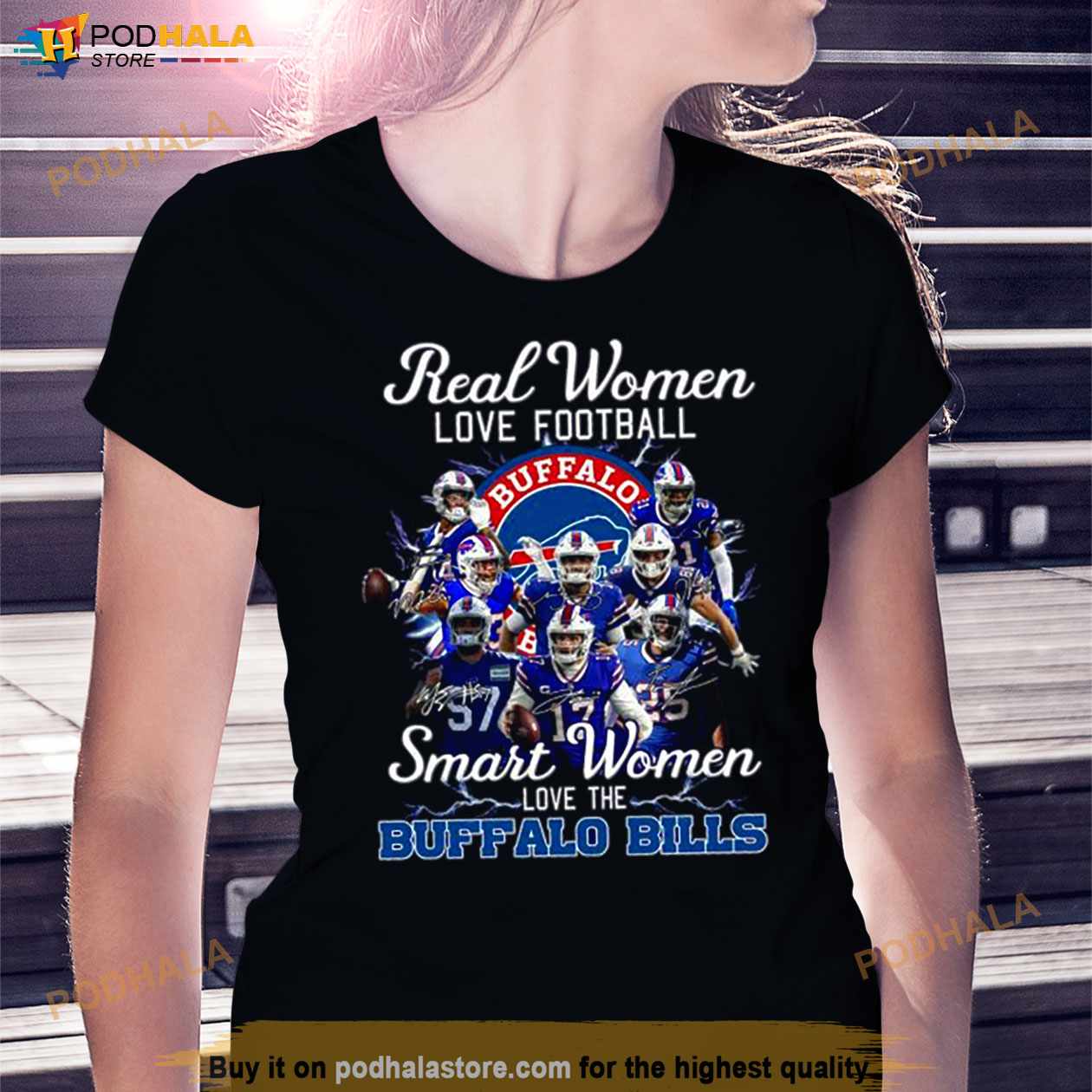 NEW 2023 Real Women Love Football Smart Women Love The Buffalo Bills Unisex  T-Shirt