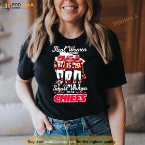 Real Women Love Football Smart Women Love The Kansas City Chiefs Kelce Mahomes And Pacheco Signatures Shirt 3
