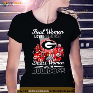 Real Women Love Georgia Smart Women Love The Bulldogs Signatures Shirt 2