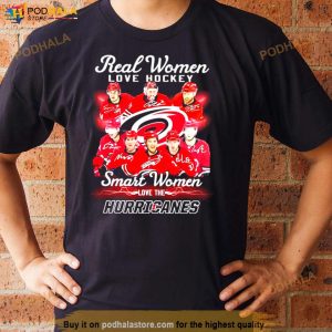 Real Women Love Hockey Smart Women Love The Carolina Hurricanes Signatures Shirt 3