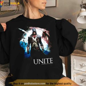 Rebels Unite Torn Flag Portrait Assassin's Creed Unity Shirt 2